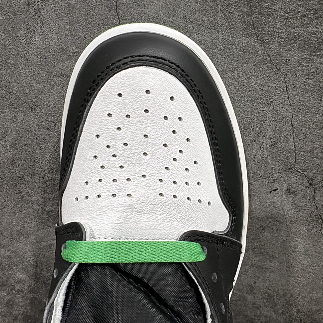 图片[5]-【DG纯原福利】Air Jordan AJ1 Retro High黑绿脚趾 凯尔特人 DZ5485-031 十年一代莞产技术加持 全套原纸板楦头开发 原厂特供皮料加持 确保原汁原味 完美呈现一代版型 一比一鞋头弧度高度鞋身弧度 数据细节工艺流程均保持原鞋一致 后跟弧度收口自然对折 极致一眼正品既视感 原厂皮料 进口玻璃冲刀皮料裁剪零毛边 承诺百分百一致原鞋 全鞋电脑针车工艺 鞋面清洁度最高QC检验标准 控制溢胶 飞翼3D高频深度立体 鞋盒、防尘纸 均采购来自原厂 尺码：40 42 42.5 43 44 44.5 45 46 47.5 48-选品中心
