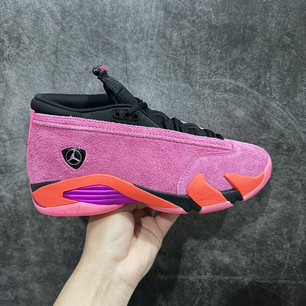 外贸纯原版AirJordanAJ14粉红色黑粉DH4121-600外贸特供批次原楦原档案数据开模打造原厂