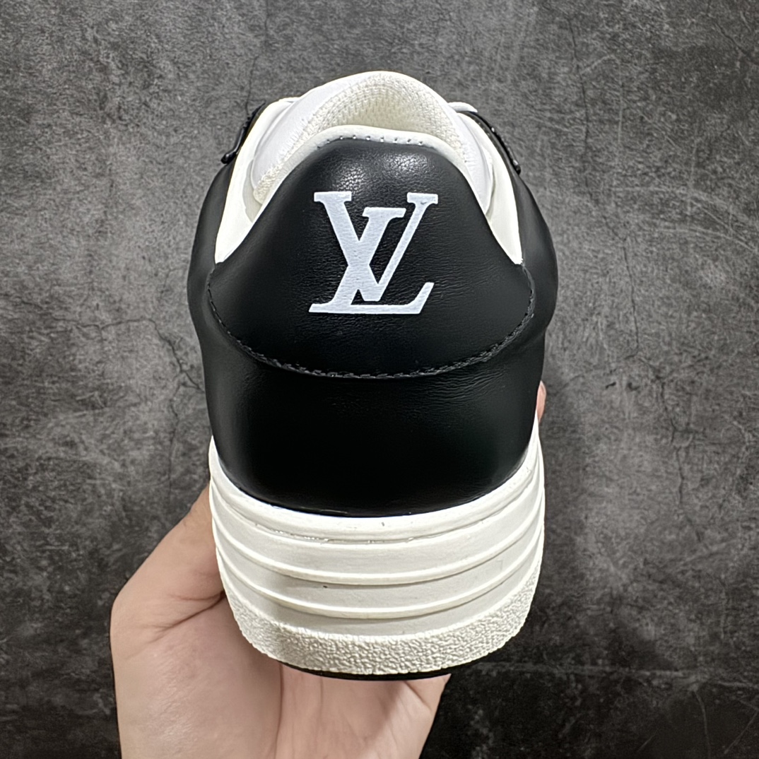 380 【广东纯原版本】2024ss 春夏新品 路易威登Louis Vuitton Groovy Platform Low Sneaker 时髦小白运动鞋“皮革白黑压纹LV老花”