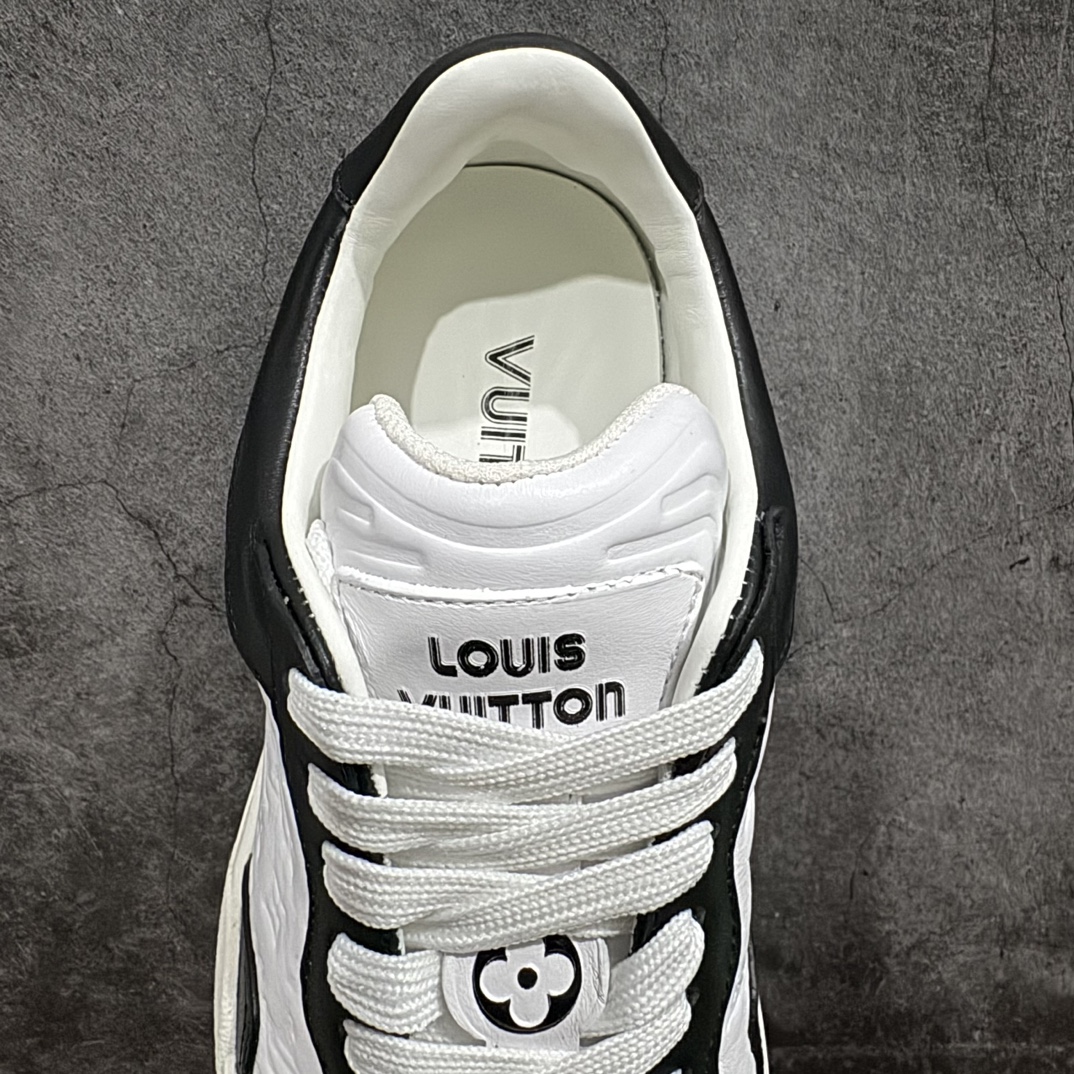 380 【广东纯原版本】2024ss 春夏新品 路易威登Louis Vuitton Groovy Platform Low Sneaker 时髦小白运动鞋“皮革白黑压纹LV老花”