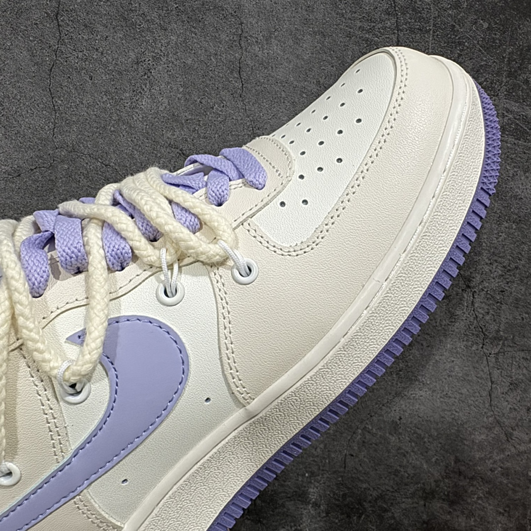 260 Nk Air Force 1'07 Low Milk White/Blue” 奶油紫绑绳 空军一号解构风定制低帮休闲板鞋 BD7701-022