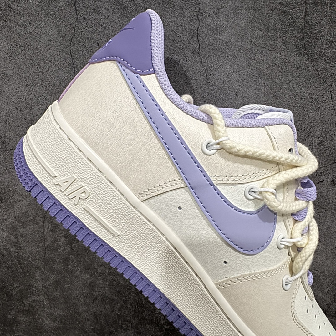 260 Nk Air Force 1'07 Low Milk White/Blue” 奶油紫绑绳 空军一号解构风定制低帮休闲板鞋 BD7701-022