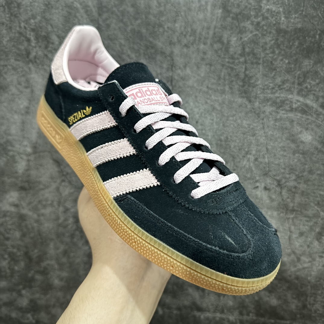 220  【纯原版】Adidas Handball Spezial  阿迪达斯经典款反毛皮复古休闲板鞋 黑粉生胶IE5897