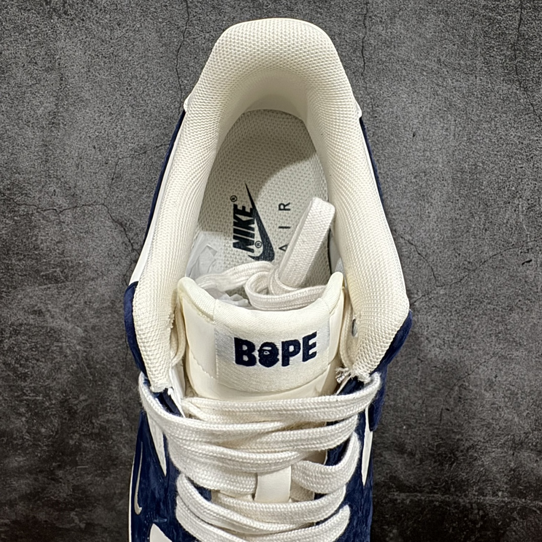 260 Nk Air Force 1'07 Low BAPE联名-米白蓝猪八 空军一号低帮休闲板鞋 BA8806-222