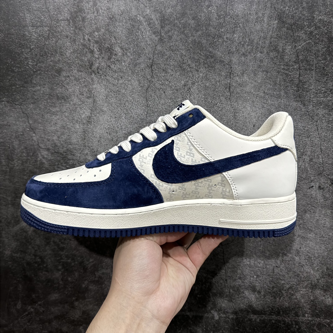 260 Nk Air Force 1'07 Low BAPE联名-米白蓝猪八 空军一号低帮休闲板鞋 BA8806-222