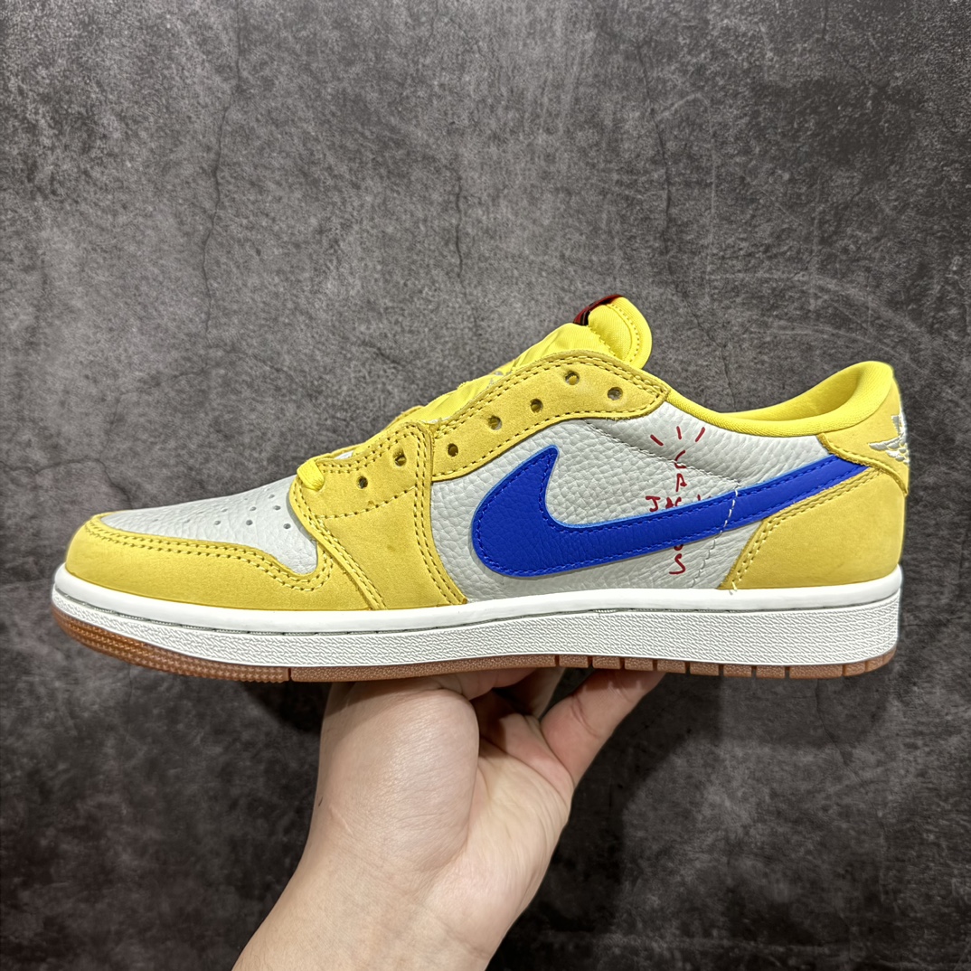 380 【渠道L版】Travis Scott x Air Jordan AJ1 Low OG SP TS联名倒钩8.0低帮 黄蓝色 DZ4137-700