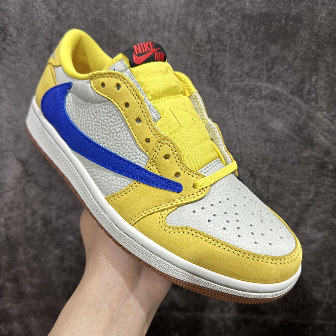 380 【渠道L版】Travis Scott x Air Jordan AJ1 Low OG SP TS联名倒钩8.0低帮 黄蓝色 DZ4137-700