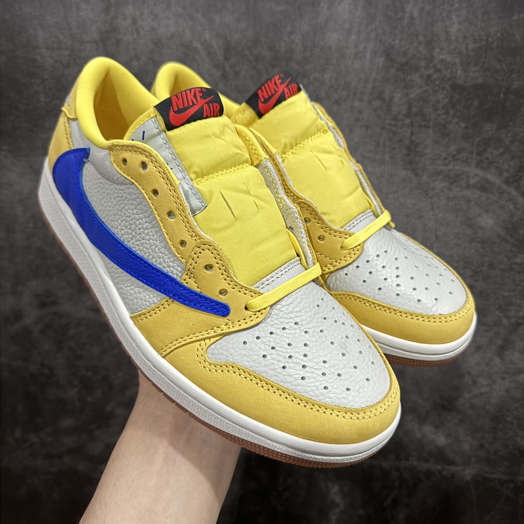 【渠道L版】Travis Scott x Air Jordan AJ1 Low OG SP TS联名倒钩8.0低帮 黄蓝色 DZ4137-700n原盒原配 原厂拉帮工艺 针距密度一致 全新升级网板中底 原楦原纸板开发 后跟弧度收口自然不对折 极致一眼正品既视感 原厂皮料 进口玻璃冲刀皮料裁剪零毛边 承诺百分百一致原鞋 全鞋电脑针车工艺 鞋面清洁度最高QC检验标准 控制溢胶 原厂电绣工艺 鞋标鞋盒、防尘纸  均采购来自原厂SIZE：36 36.5 37.5 38 38.5 39 40 40.5 41 42 42.5 43 44 44.5 45 46 47.5 编码：JJ390420-鞋库