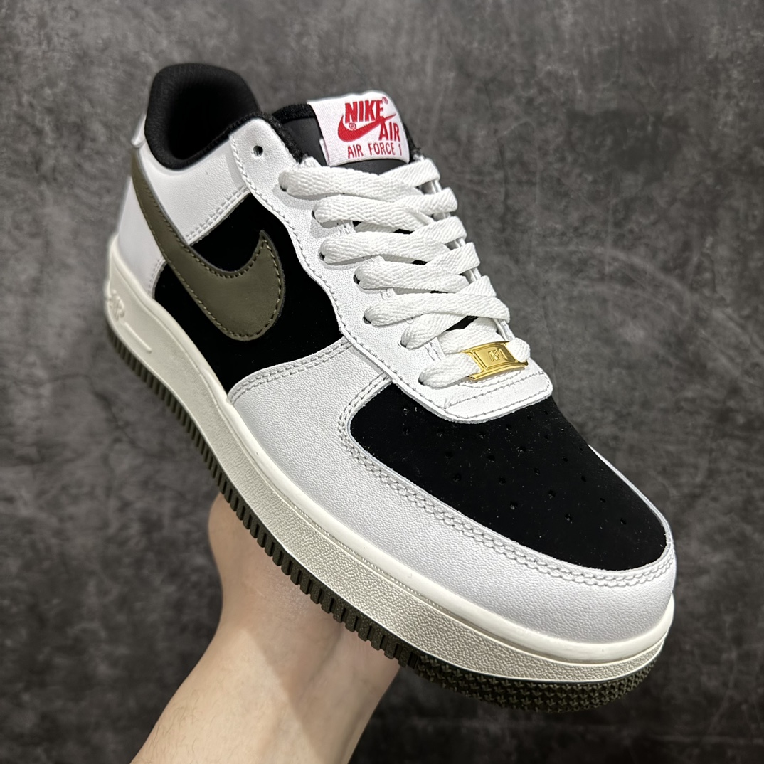 公司级NikeAirForce1Low07白黑军绿勾原楦头原纸板打造纯正低帮空军版型专注外贸渠道全掌内置