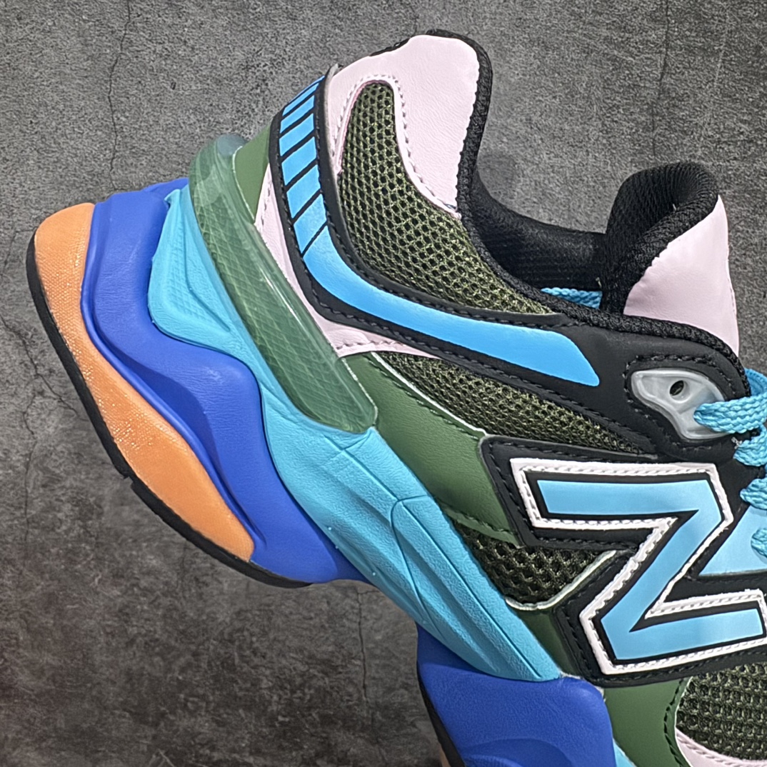 图片[7]-【公司级】 New Balance NB9060 联名款 复古休闲运动慢跑鞋 蓝绿粉 货号：U9060NBO 全套原楦原纸板原厂数据开发 进口三明治网面 原装进口翻毛皮料正确绒感卡色 正确中底拉帮中底网布细节 原厂标裁 带紫光防伪 定制后跟透明水晶模块 冲裁组合 大底贴合程度胶水上色把控完美 整洁度挑战全网艺术家 多道序QC把关品质完善 匠心打造 耗时两个月开发完成 工艺极其复杂难度可想而知 新开独立私模大底 全网唯一正确六层组合大底 高端零售专供产物Size：36 37 37.5 38 38.5 39 40 40.5 41 42 42.5 43 44 45  编码：LDS270290-鞋库