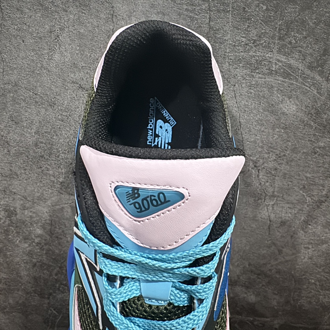 图片[8]-【公司级】 New Balance NB9060 联名款 复古休闲运动慢跑鞋 蓝绿粉 货号：U9060NBO 全套原楦原纸板原厂数据开发 进口三明治网面 原装进口翻毛皮料正确绒感卡色 正确中底拉帮中底网布细节 原厂标裁 带紫光防伪 定制后跟透明水晶模块 冲裁组合 大底贴合程度胶水上色把控完美 整洁度挑战全网艺术家 多道序QC把关品质完善 匠心打造 耗时两个月开发完成 工艺极其复杂难度可想而知 新开独立私模大底 全网唯一正确六层组合大底 高端零售专供产物Size：36 37 37.5 38 38.5 39 40 40.5 41 42 42.5 43 44 45  编码：LDS270290-鞋库