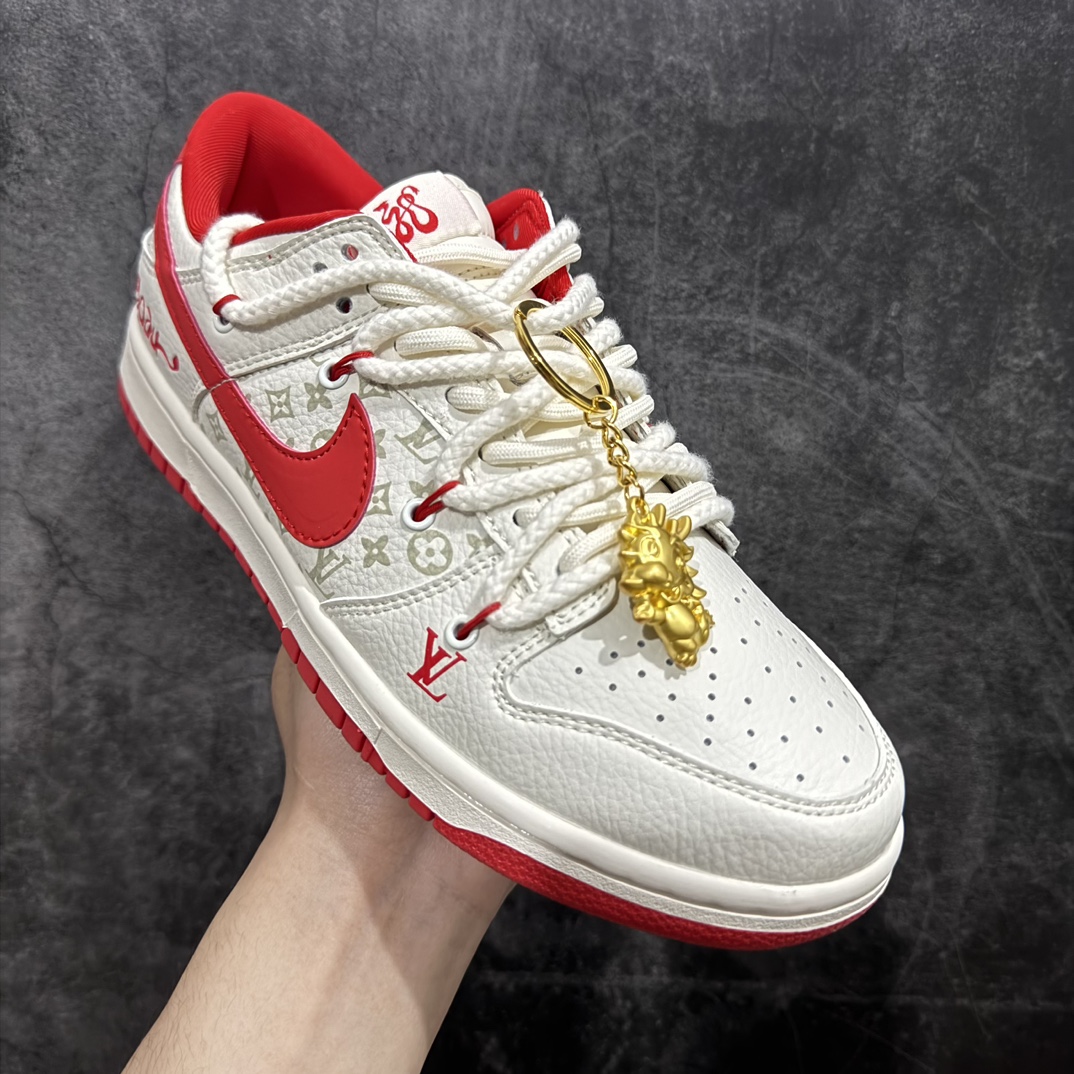 300 【定制版】Nk SB Dunk Low LV联名-绑带中国红限定 周年高端定制 低帮休闲板鞋 SJ2068-228