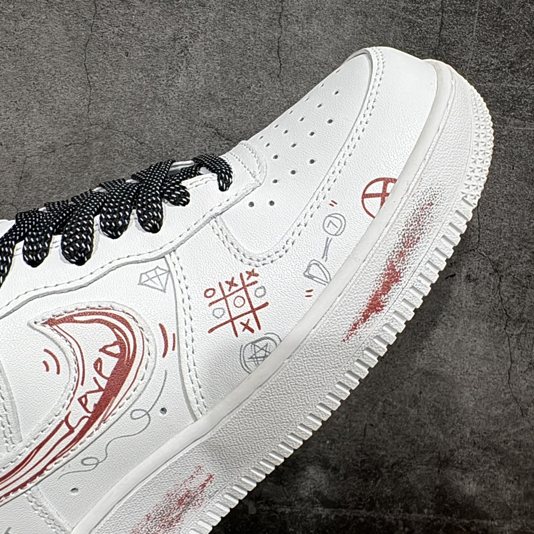 200 Nike Air Force 1 Low 07 二次元 艺术涂鸦 白红 AM0703-123