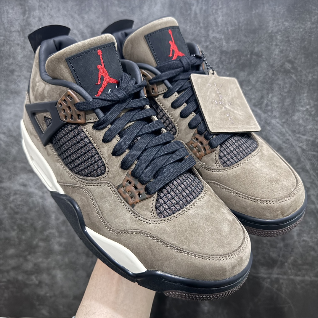 纯原TravisScottxAirJordanAJ4TS联名亲友限定棕色AJ4-766302尺码4040