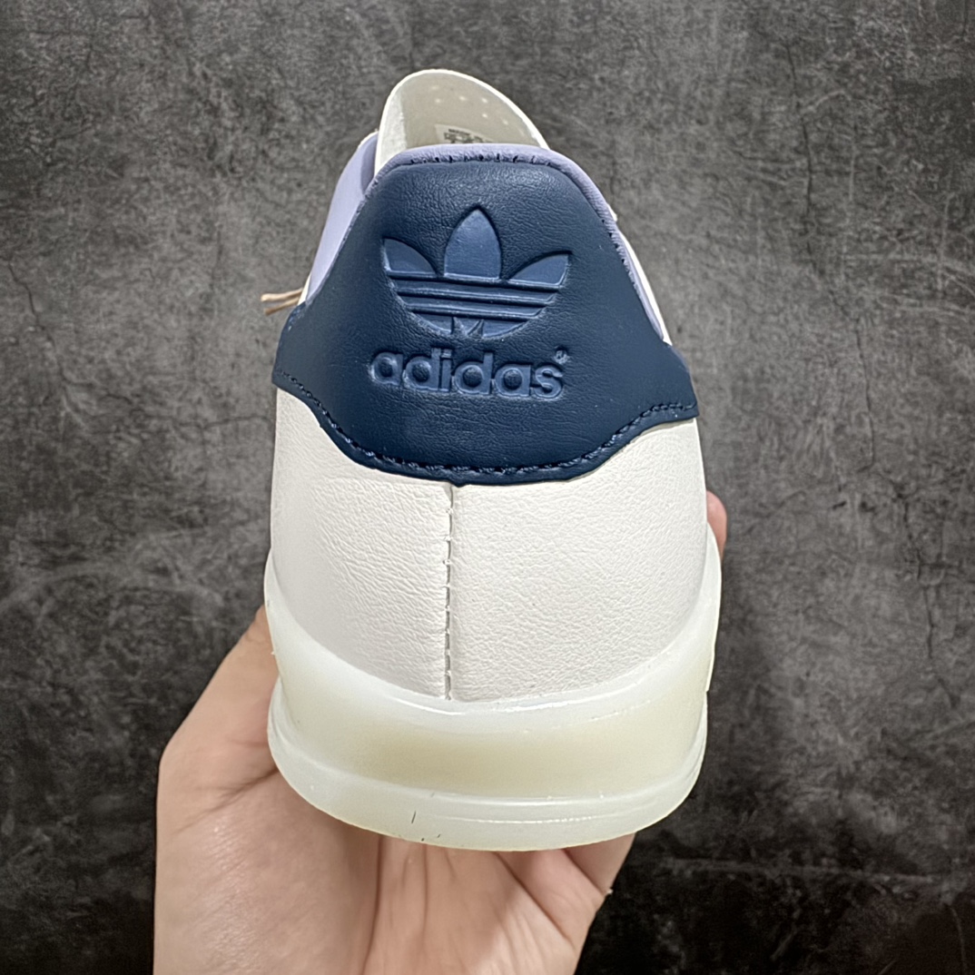 图片[4]-【纯原版】adidas originals Gazelle lndoor 百搭 舒适 减震 耐磨 低帮 板鞋 男女同款 白蓝独家原版原盒 原底原料 开模打造 原厂织唛鞋标 高精密准度n#原楦原纸板开发 匹配原版98%以上n#后跟垫棉独家呈现 反口里弧度正确n#原厂鞋垫 背胶 后跟电绣针数 与正品一致n#原厂皮料 原厂车缝线 质感无敌#皮料切割干净 无任何毛边 清洁度细节完美 货号：IG1643nSIZE：35.5 36 36.5 37.5 38 38.5 39 40 40.5 41 42 42.5 43 44 44.5 45  编码：H11250270-莆田鞋批发中心