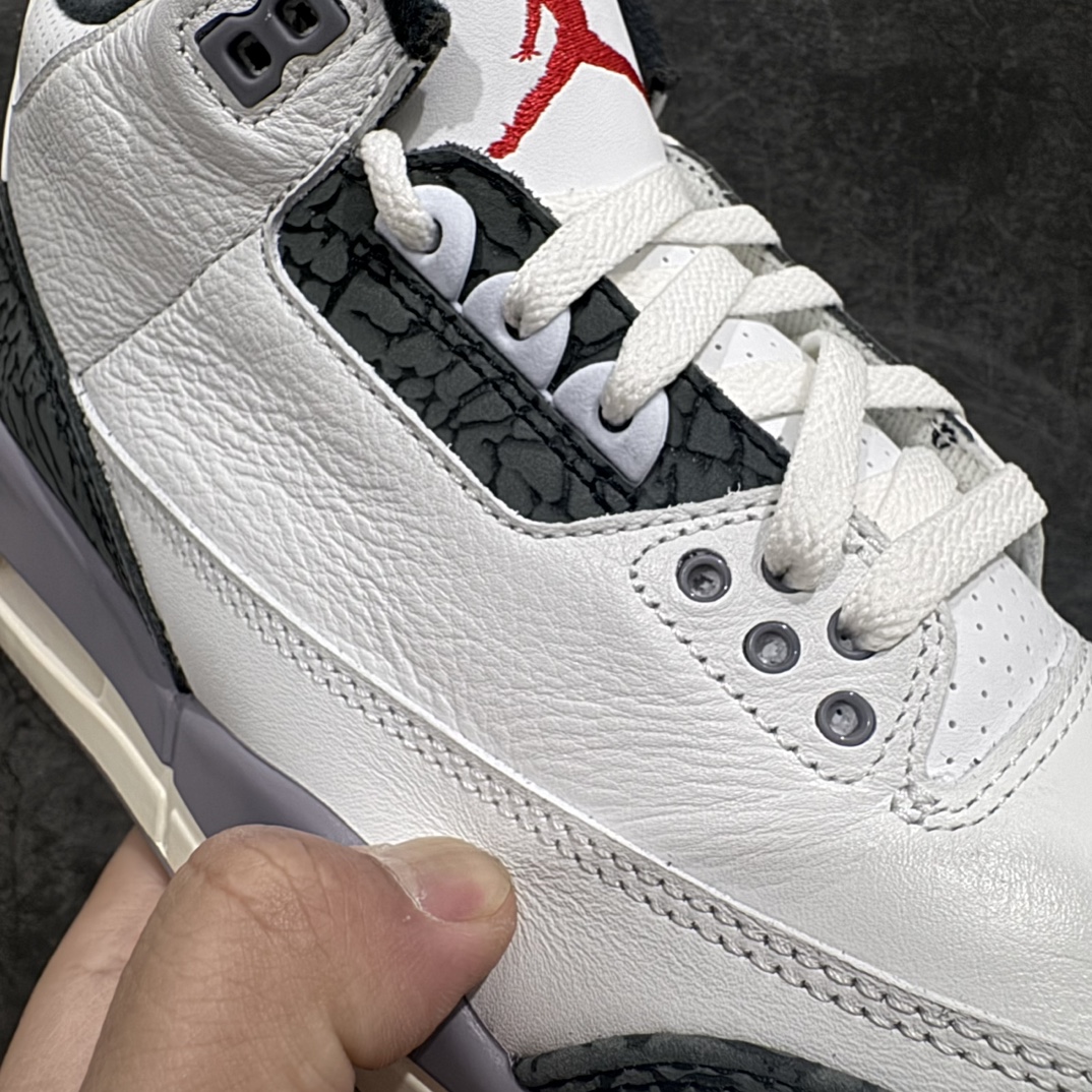 图片[4]-【X版纯原】Air Jordan 3 Retro AJ3 灰水泥  CT8532-106 n此配色市场最优版本n全鞋使用原厂材料 原厂纳帕头层皮正确磨砂质感爆裂纹 完美鞋型到位 尺码：40 40.5 41 42 42.5 43 44 44.5 45 46 47.5 编码：X10460480-莆田鞋批发中心