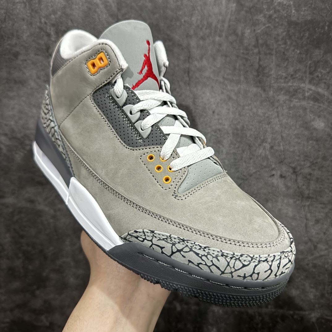 图片[3]-【原厂版】Air Jordan 3 AJ3乔3 男子文化篮球鞋小恐惧 酷灰CT8532-012nn原纸板楦头开发 原厂皮料完美版型 一比一鞋头弧度高度鞋身弧度数据细节工艺流程均保持原鞋一致原厂TPU网格鞋带扣 正确内里网布菱角分明不变形无多余毛边 柔软性质感一致于原鞋原厂织唛标 原厂飞人电绣工艺 印刷中底布 四线拉帮米色美纹纸贴合固定 进口港宝加持 后跟自然饱满 尺码：40 40.5 41 42 42.5 43 44 44.5 45 46 47.5 编码：X10380420-莆田鞋批发中心