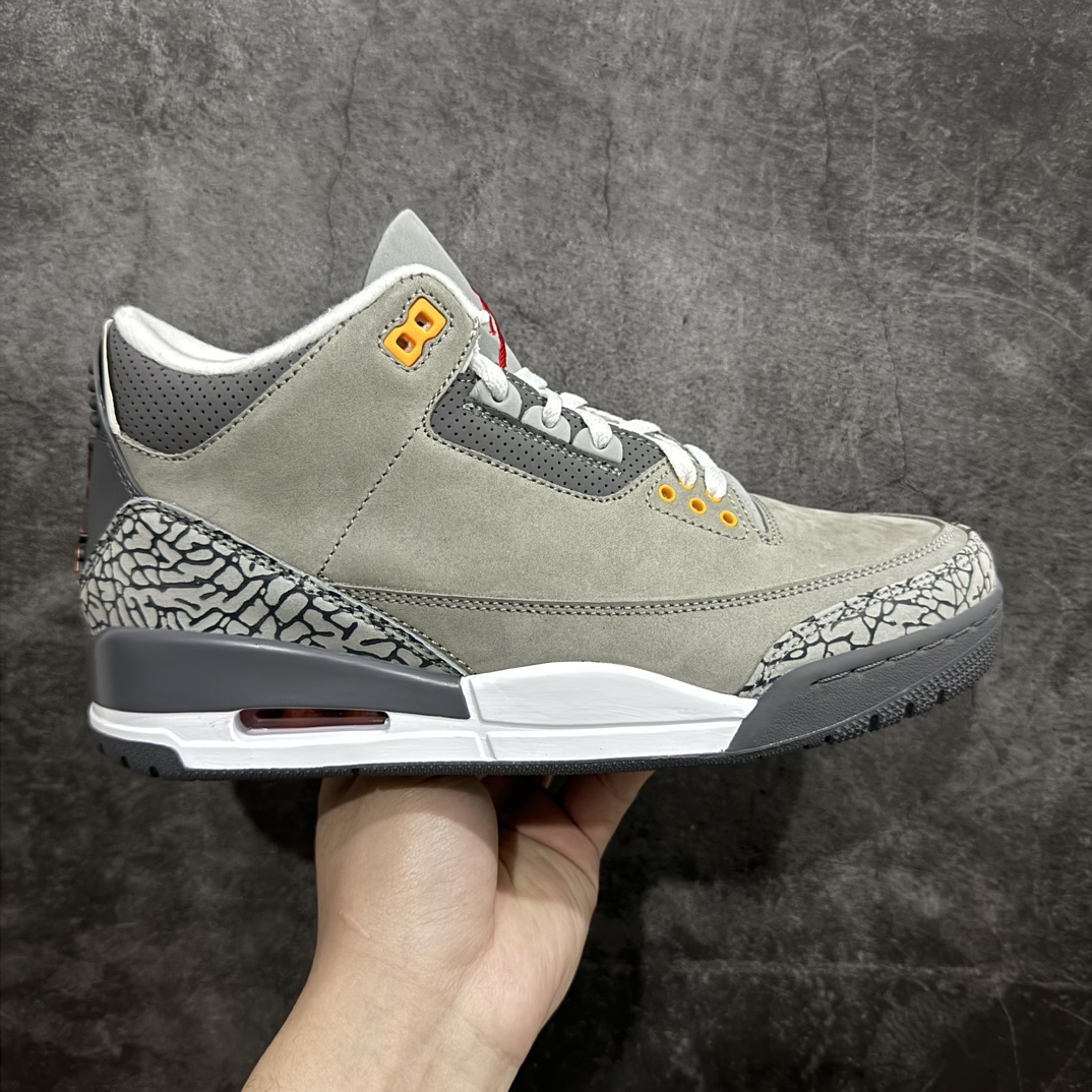 【原厂版】Air Jordan 3 AJ3乔3 男子文化篮球鞋小恐惧 酷灰CT8532-012nn原纸板楦头开发 原厂皮料完美版型 一比一鞋头弧度高度鞋身弧度数据细节工艺流程均保持原鞋一致原厂TPU网格鞋带扣 正确内里网布菱角分明不变形无多余毛边 柔软性质感一致于原鞋原厂织唛标 原厂飞人电绣工艺 印刷中底布 四线拉帮米色美纹纸贴合固定 进口港宝加持 后跟自然饱满 尺码：40 40.5 41 42 42.5 43 44 44.5 45 46 47.5 编码：X10380420-鞋库