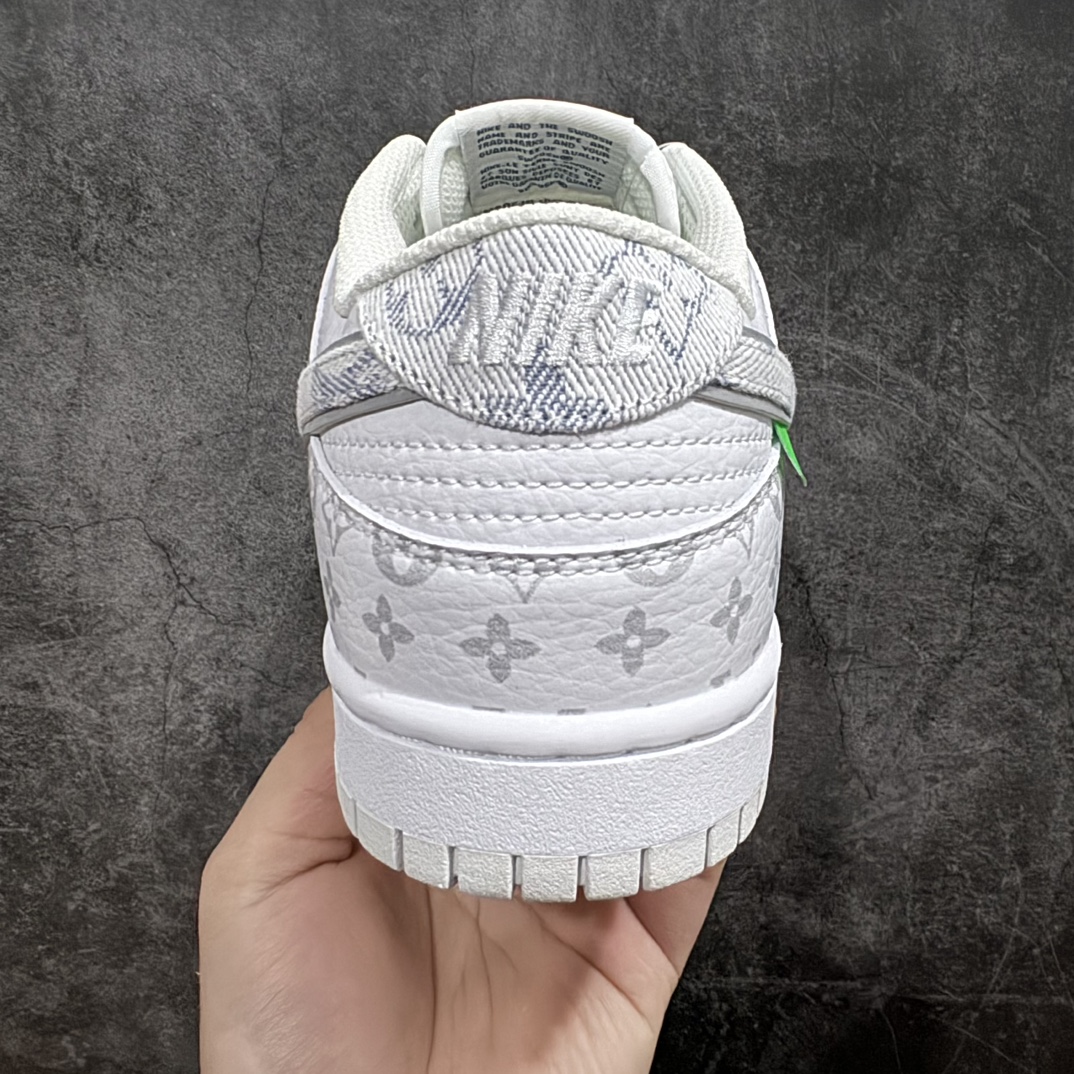 图片[4]-【定制版】Nike SB Dunk Low Louis Vuitton联名白灰印花 配色低帮休闲运动滑板板鞋 3M反光 大厂纯原品质出货 纯正版型 定制鞋盒 皮料切割干净无任何毛边 细节完美  超高清洁度货号:LV0526-592Size ：36/45 编码：HXS320340-鞋库