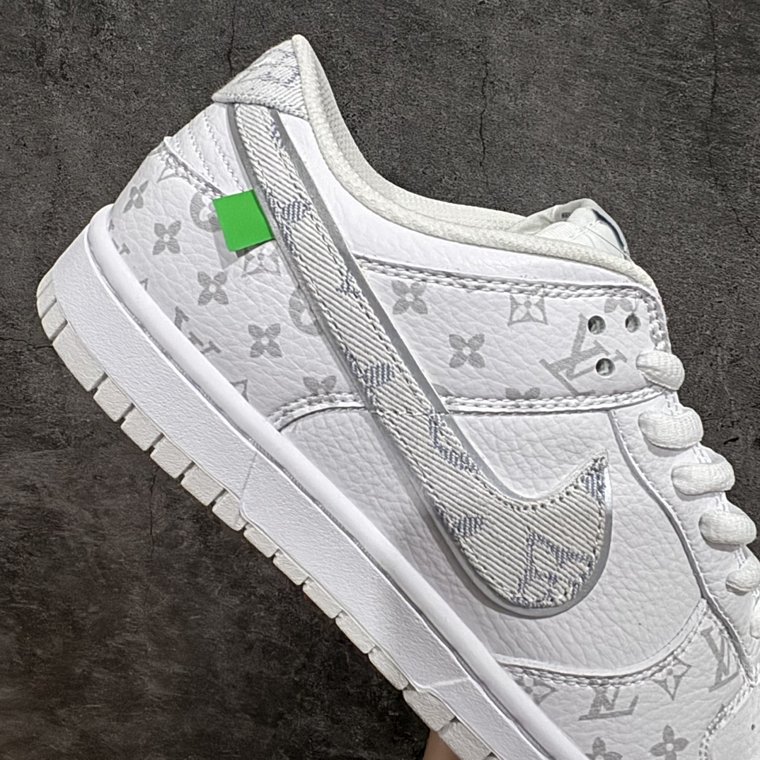 图片[7]-【定制版】Nike SB Dunk Low Louis Vuitton联名白灰印花 配色低帮休闲运动滑板板鞋 3M反光 大厂纯原品质出货 纯正版型 定制鞋盒 皮料切割干净无任何毛边 细节完美  超高清洁度货号:LV0526-592Size ：36/45 编码：HXS320340-鞋库