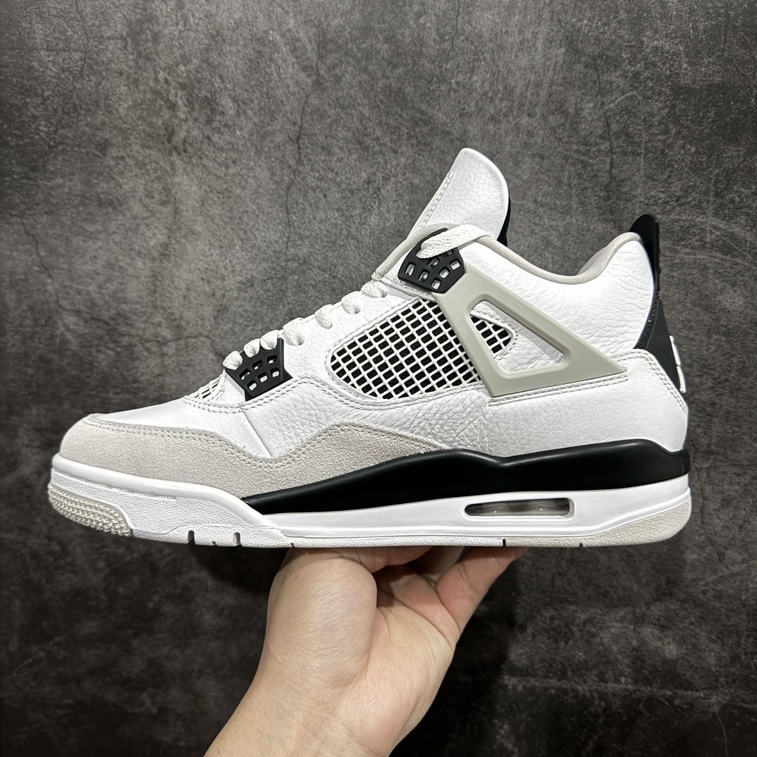 360 【GAT原厂皮版】男女码Air Jordan 4 AJ4 乔4 Retro"Military Black" 小白水泥 DH6927-111