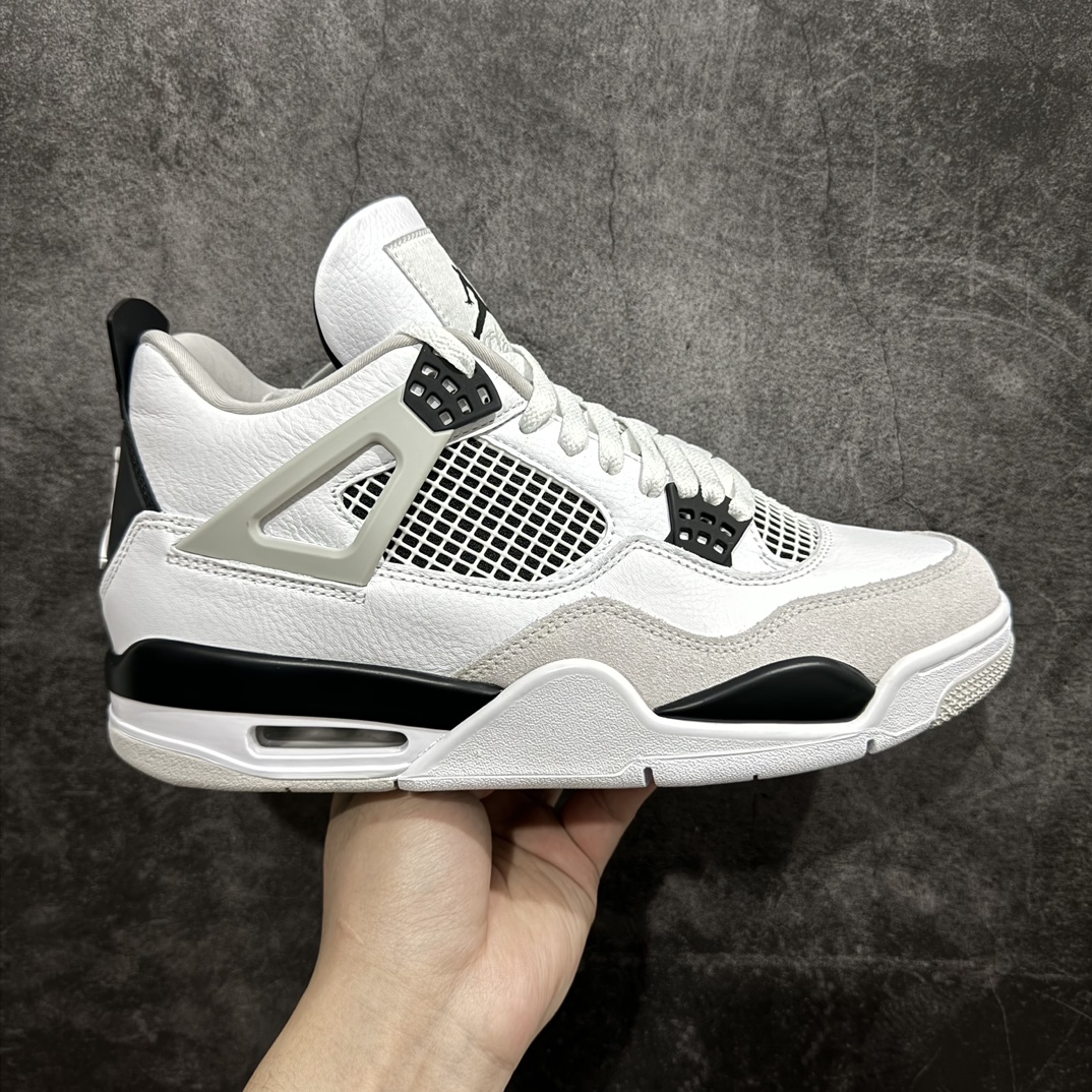 360 【GAT原厂皮版】男女码Air Jordan 4 AJ4 乔4 Retro”Military Black” 小白水泥 DH6927-111