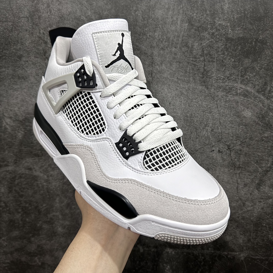 360 【GAT原厂皮版】男女码Air Jordan 4 AJ4 乔4 Retro"Military Black" 小白水泥 DH6927-111