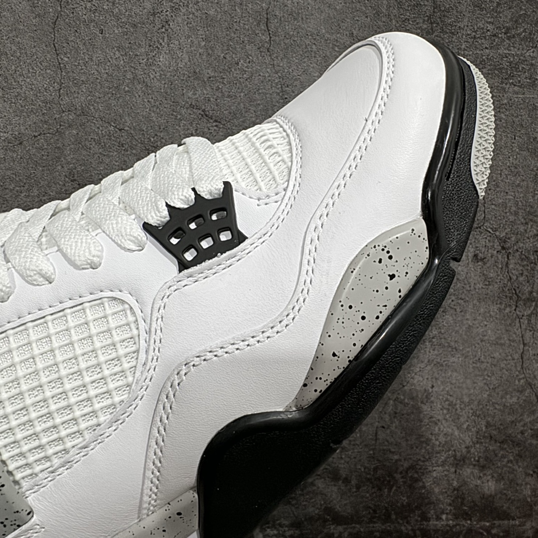 360 【GAT原厂皮版】男女码Air Jordan 4 Retro “White Cement” 白水泥 840606-190