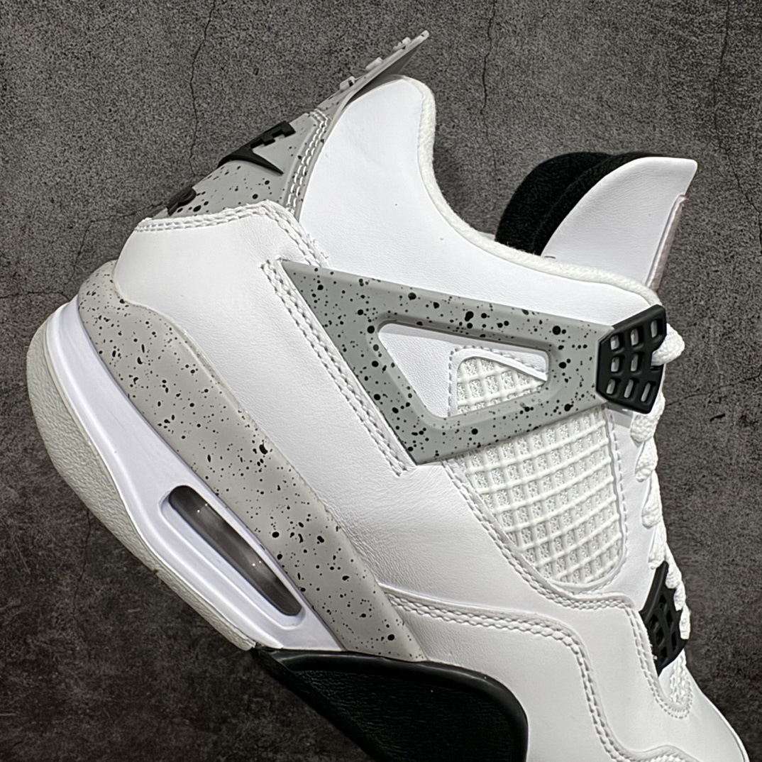 360 【GAT原厂皮版】男女码Air Jordan 4 Retro “White Cement” 白水泥 840606-190