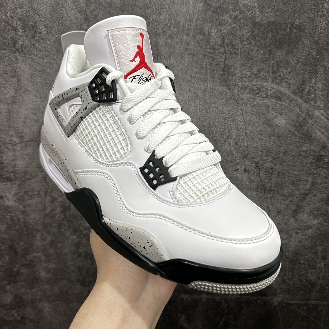 360 【GAT原厂皮版】男女码Air Jordan 4 Retro “White Cement” 白水泥 840606-190