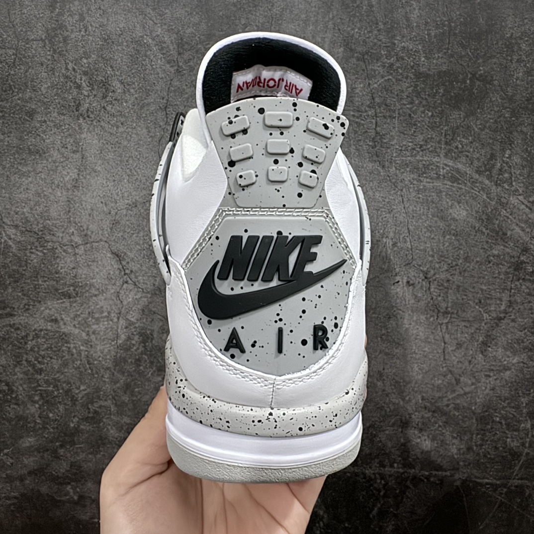 360 【GAT原厂皮版】男女码Air Jordan 4 Retro “White Cement” 白水泥 840606-190