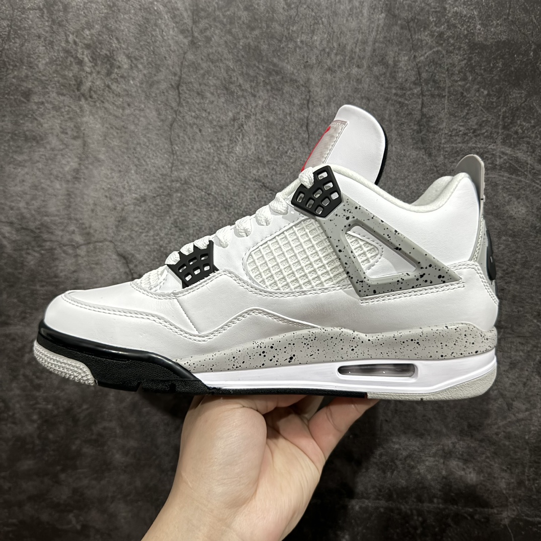 360 【GAT原厂皮版】男女码Air Jordan 4 Retro “White Cement” 白水泥 840606-190