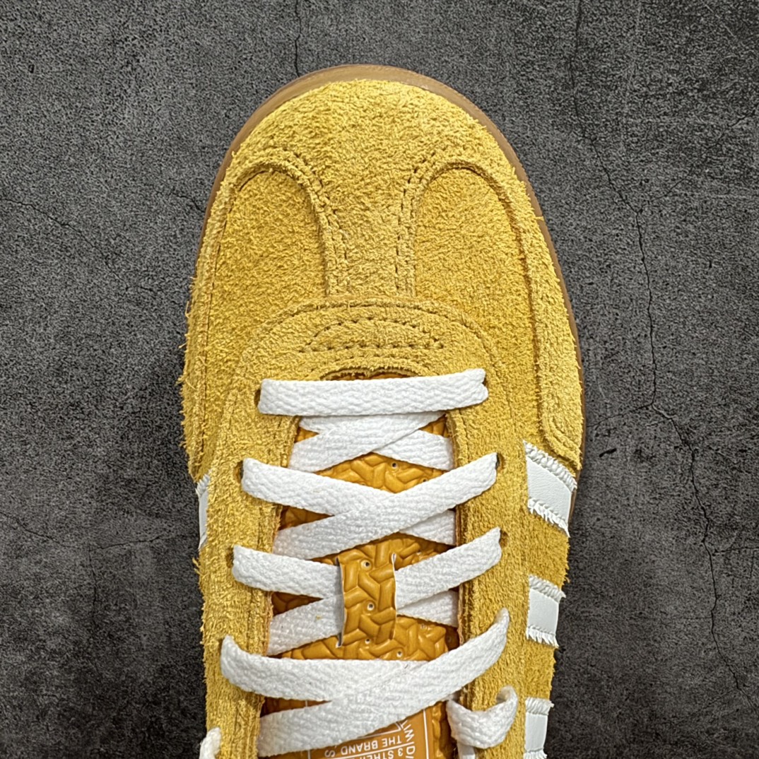 图片[5]-【纯原神版】 AD Original Gazelle Indoor Trainers 瞪羚室内鞋系列低帮复古百搭休闲运动德训风板鞋 翻毛皮黄白 HQ8716nn优于市场大部分流通版本 极力推荐n正确原厂定制长毛翻毛皮组合环保纤维革鞋面材质内置环保海玻璃鞋垫 外置RB橡胶大底品品控稳定性领先行业 原厂全套原楦原纸板冲刀磨具开发n原厂港宝加持定型后跟 尺码：35-45 编码：DZ230250-鞋库