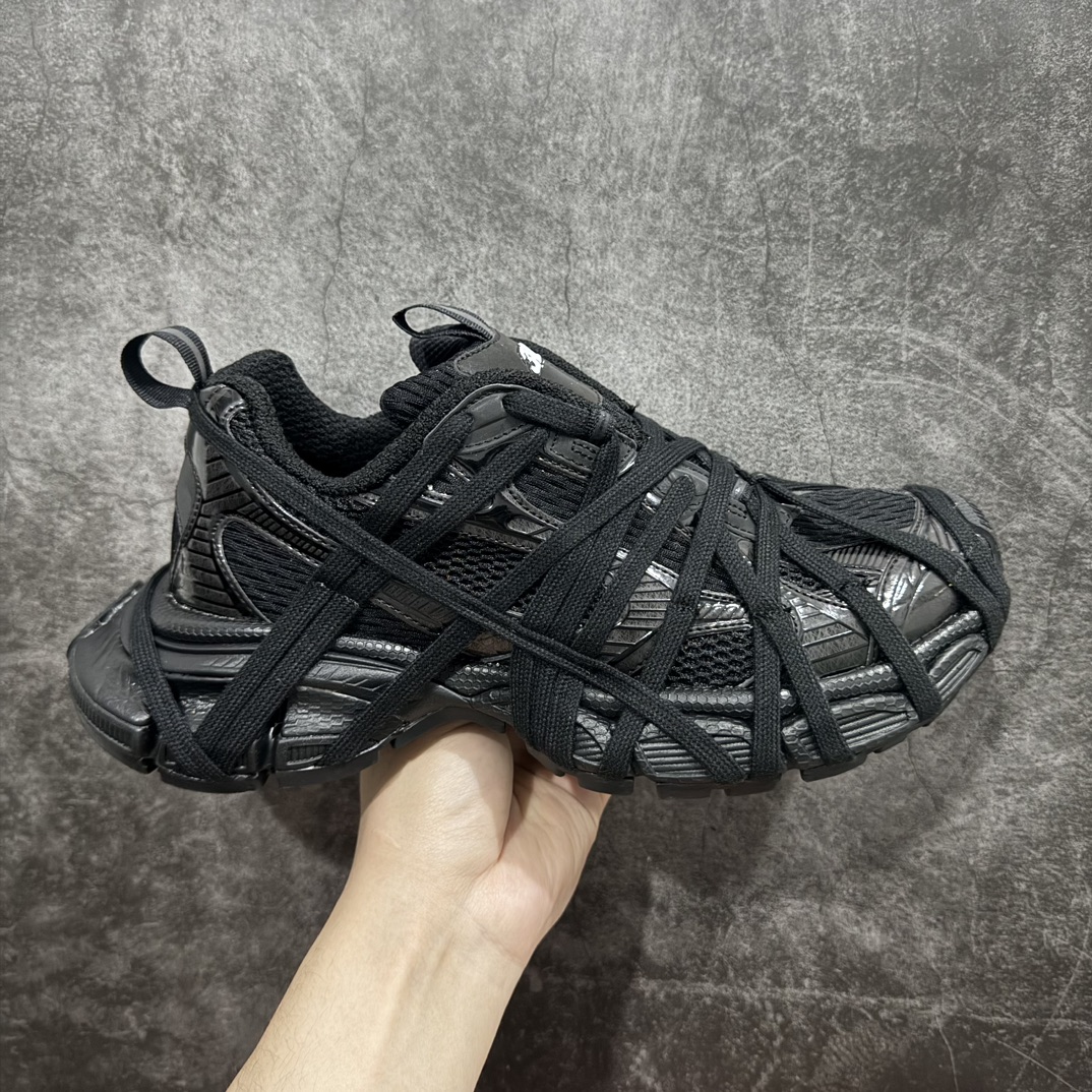 【I8纯原版本】n巴黎世家 户外概念鞋Balenciaga Sneaker Tess 十代B款 绑带纯黑n独家纯原版本 细节精准对位官方 私模组合大底n原装大盒 从里到外 一切百分百还原官方配置 顶级专供外贸 碾压市面一切真标版本Size：35 36 37 38 39 40 41 42 43 44 46 编码：T1440470-莆田鞋批发中心