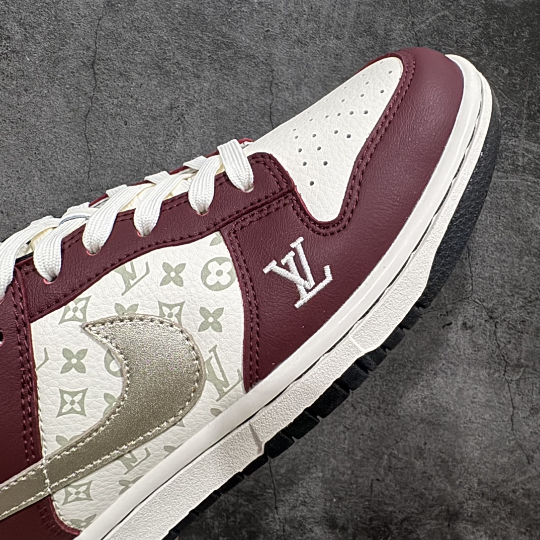 280 【定制版】Louis Vuitton x Nk Dunk Low 联名定制-酒红银勾 SB低帮休闲板鞋 FC1688-188