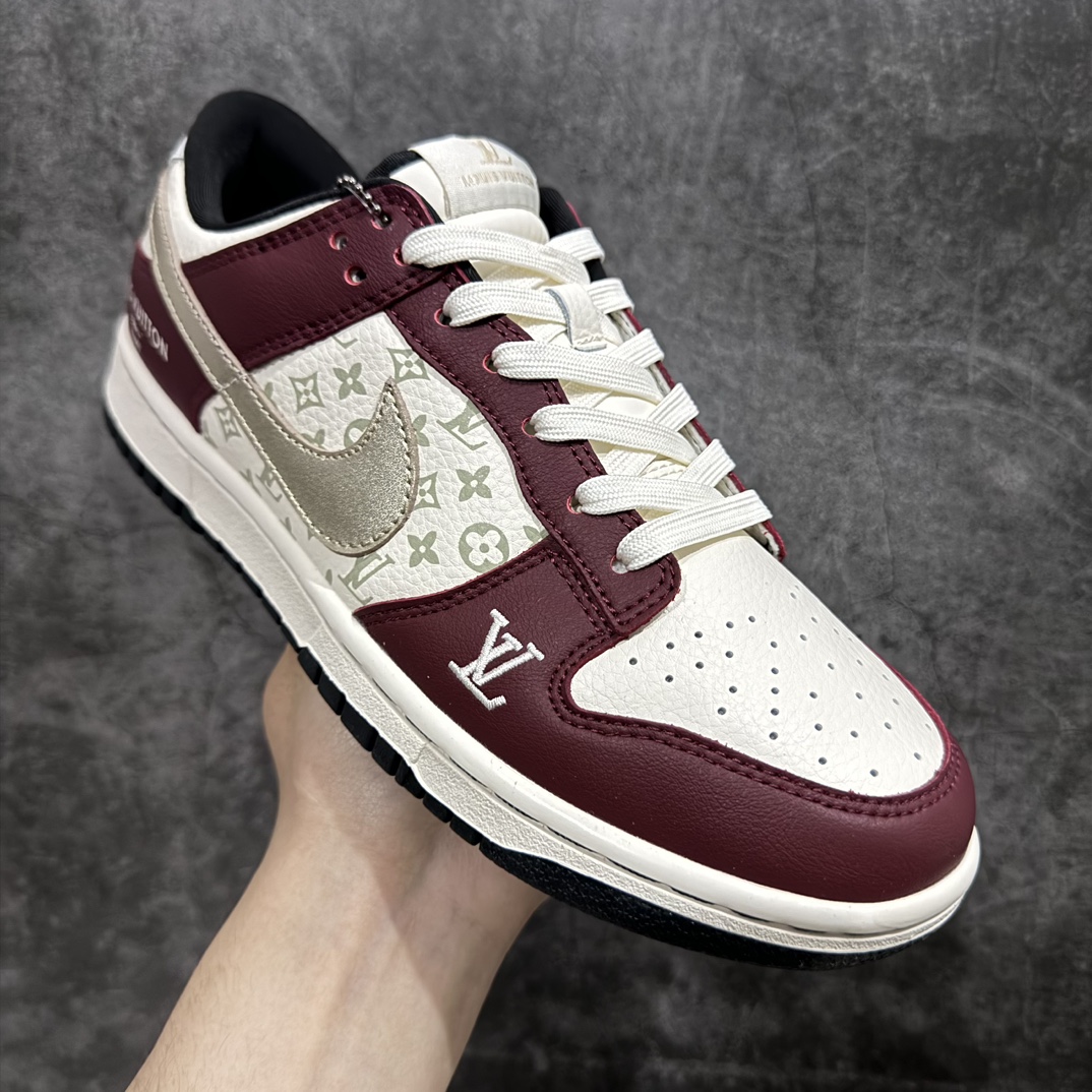 280 【定制版】Louis Vuitton x Nk Dunk Low 联名定制-酒红银勾 SB低帮休闲板鞋 FC1688-188