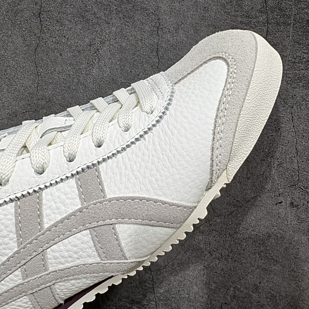 图片[6]-【纯原头层版】Asics Onitsuka Tiger MEXICO 66 亚瑟士鬼冢虎复古经典板鞋n市场王者选手 海外订单工厂出品目前全市场最好的品质没有之一n纯原小羊皮材料 质感柔软度满分n长期生产补货永不断码 超成熟稳定的做工品控 原装全套纸板楦头开发 原汁原味 完美呈现版型私模正确鞋底咬花纹路 一比一鞋头弧度高度鞋身弧度绝不口嗨 细节品控鞋型随意秒杀市面原档咬花纹路私模大底 一个单元有六个三角形总体形拼接呈现花瓣状 官方四联吊牌原装Ortholite轻量化鞋垫 原盒原配 质保卡 说明书 钢印防尘纸 纸板中底带钢印 乳胶组合鞋垫 支持全方位的对比专柜产品从款式颜色造型上体现出追求舒适和细节的完美 鞋类更是推崇手工制作的严谨与完美 融舒适性与可穿性的设计风格 注重细节的完美和别致魅力 既保持稳重 又不失轻松的时尚感  尺码：36 37 37.5 38 39 39.5 40 40.5 41.5 42 42.5 43.5 44 45 编码：NM235260-鞋库