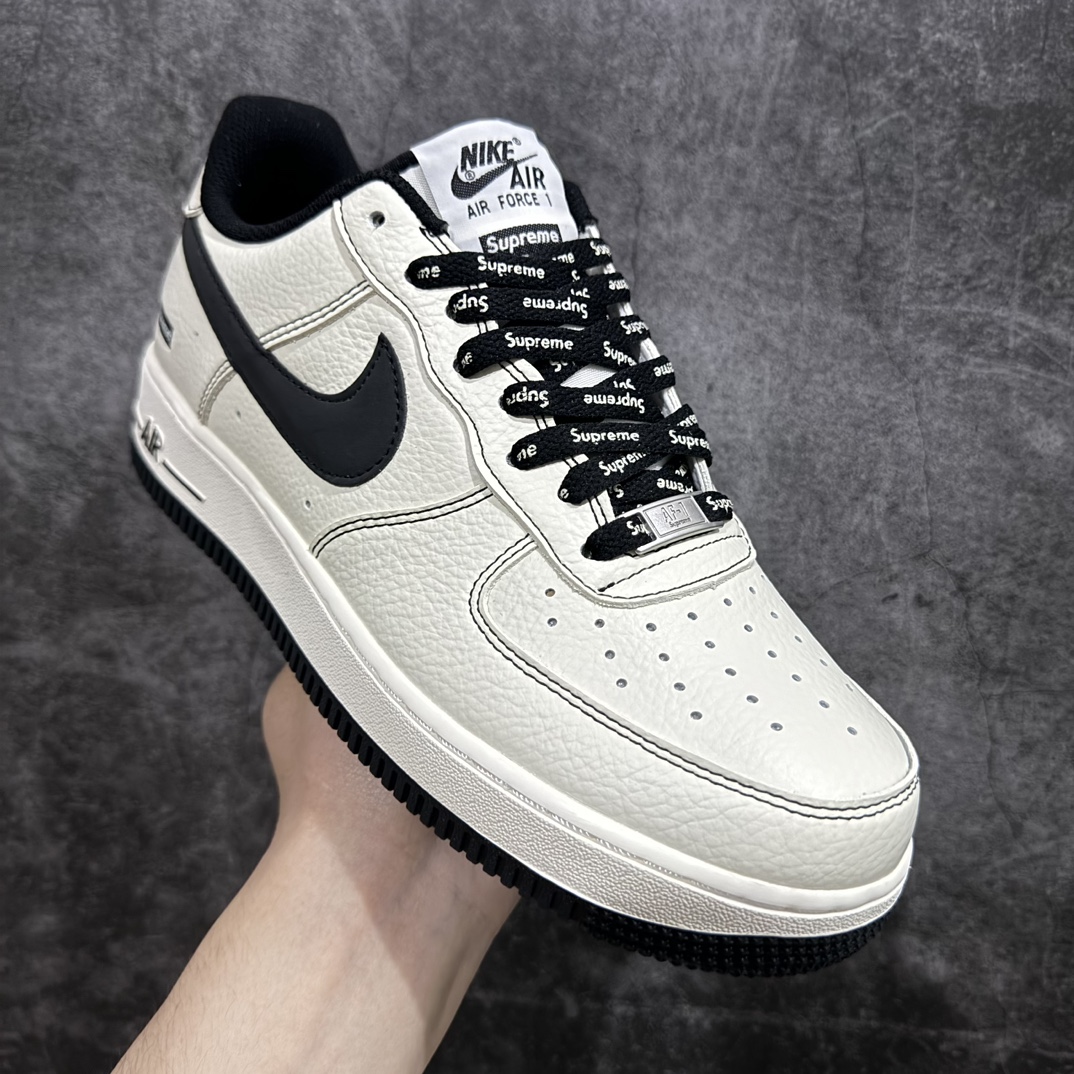 200 Supreme x Nk Air Force 1'07 Low 米白黑 联名空军一号低帮休闲板鞋 SU0220-003