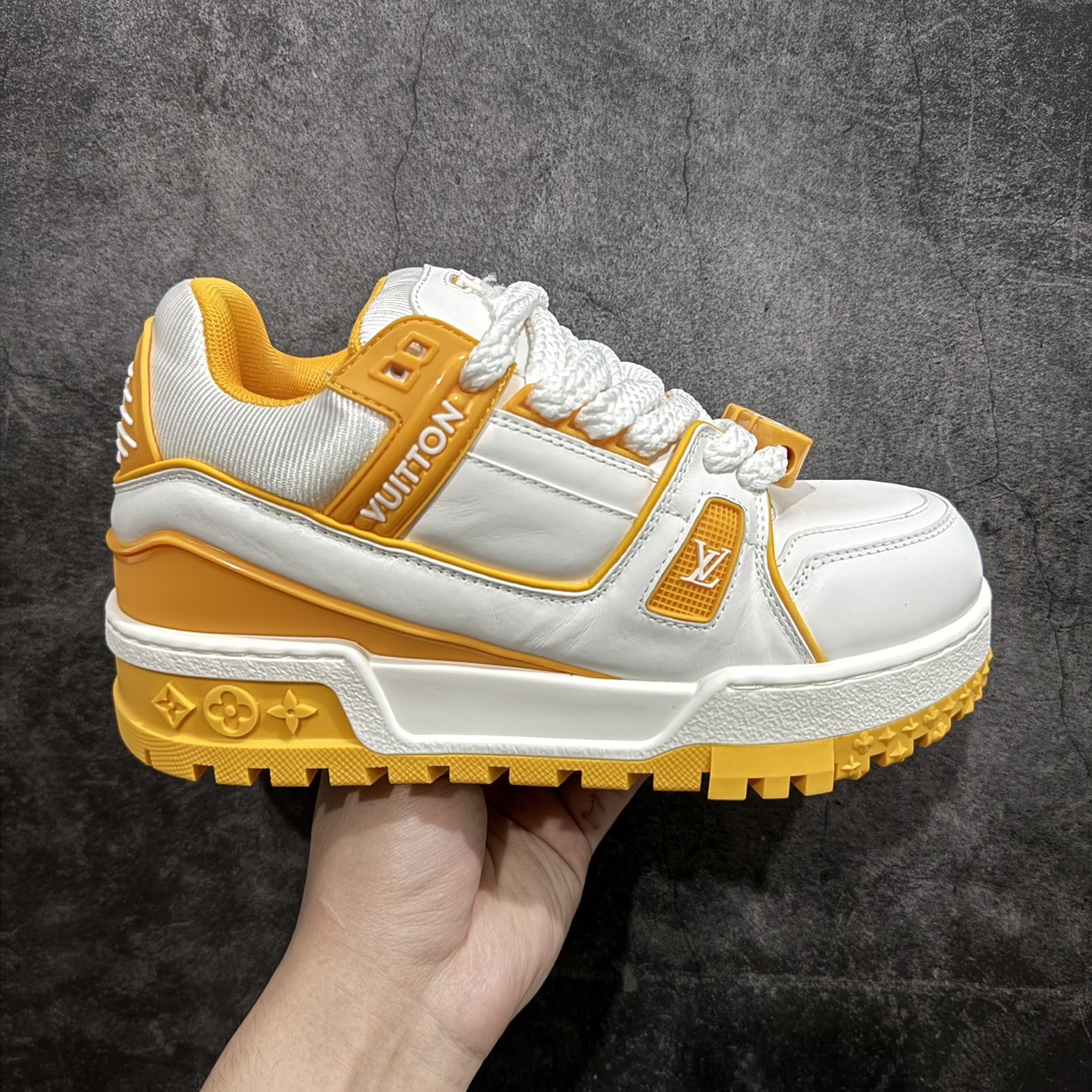 600 【广东纯原黄礼盒版】Louis Vuitton LV 路易威登 Trainer Maxi 胖丁 低帮休闲板鞋