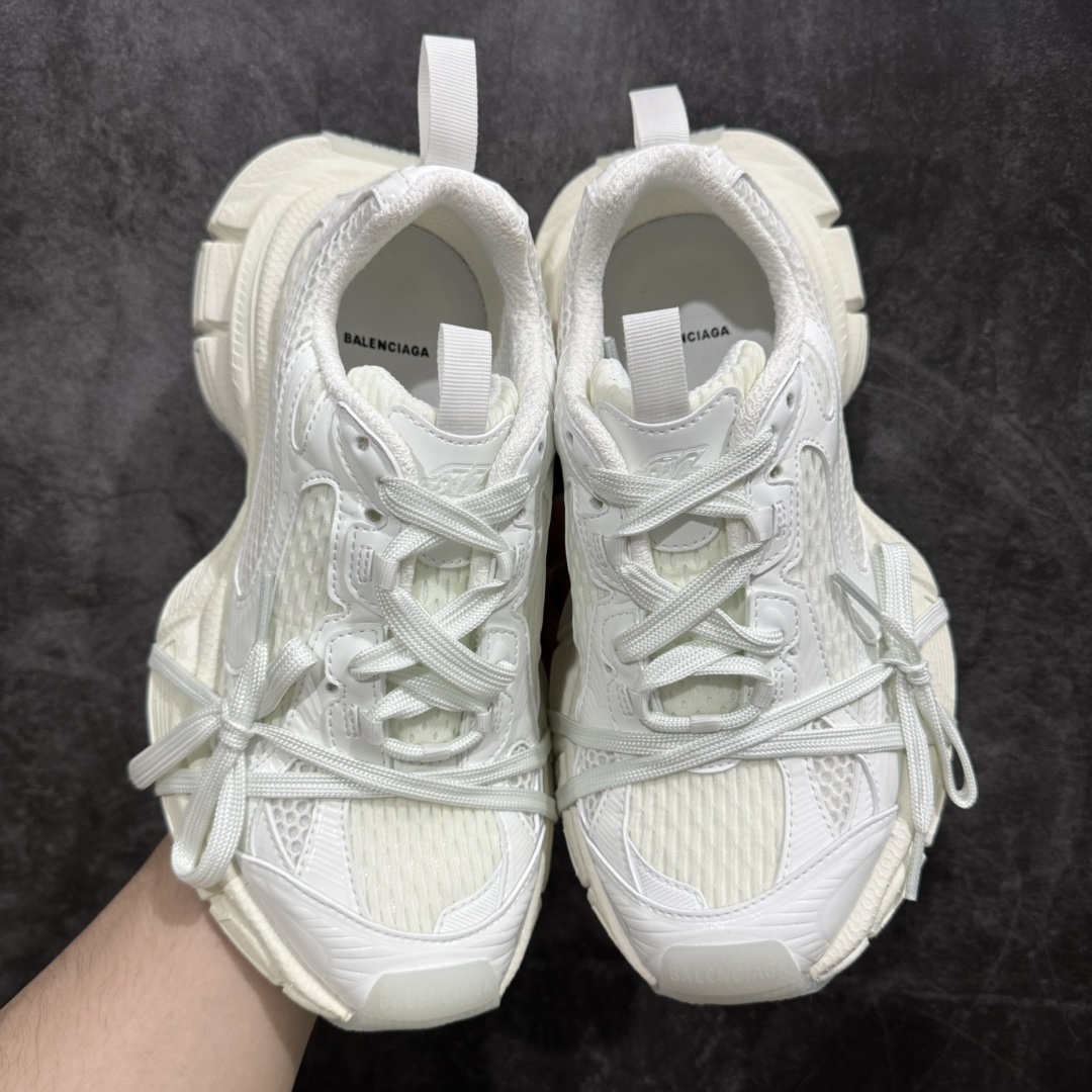 纯原BALENCIAGA3XLSneakers巴黎世家十代网布系带低帮走秀复古老爹鞋白夜光全新版本全新顶