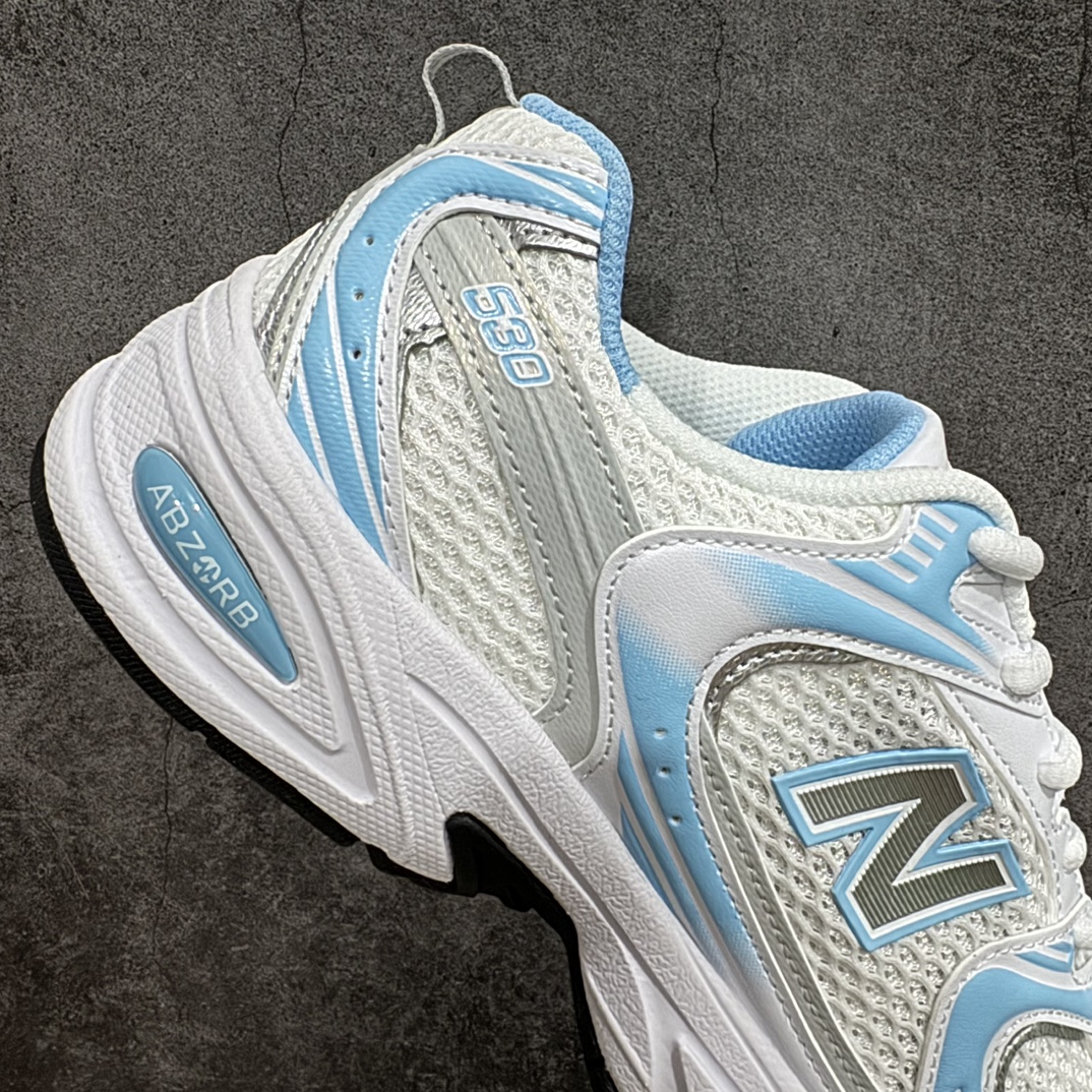 图片[7]-【DT版本】新百伦NB New Balance MR530 白蓝色MR530BB 全套原楦原纸板原厂数据开发 原厂网纱 原装进口皮料正确卡色 正确中底拉帮中底网布细节 冲裁组合 匠心打造 耗时两个月开发完成 工艺极其复杂难度可想而知 新开独立私模大底 全网唯一正确做旧组合大底 高端零售专供产物  尺码：36 37 37.5 38 38.5 39.5 40 40.5 41.5 42 42.5 43 44 44.5 编码：DT240250-鞋库