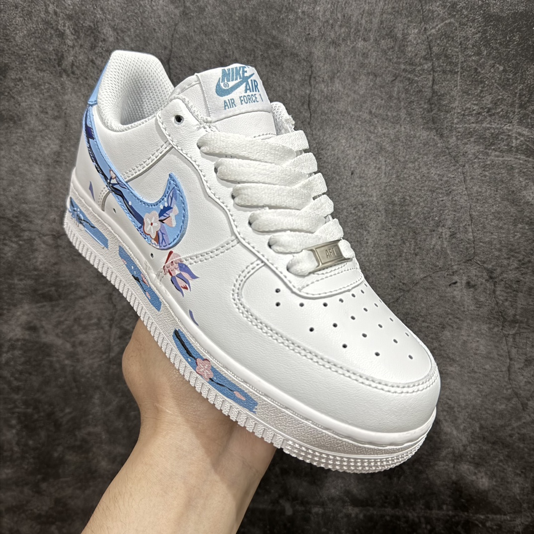 图片[3]-【公司级_国风定制✨Nk Air Force 1\’07 Low 🌸 “寻春樱花”🌸空军一号低帮休闲板鞋n 货号：DD8959-100n白色皮面搭配蓝色 图案选用春季樱花 诗云：“小园新种红樱树，闲绕花枝便当游。” 尺码：36 36.5 37.5 38 38.5 39 40 40.5 41 42 42.5 43 44 44.5 45 编码：HXS290300-鞋库