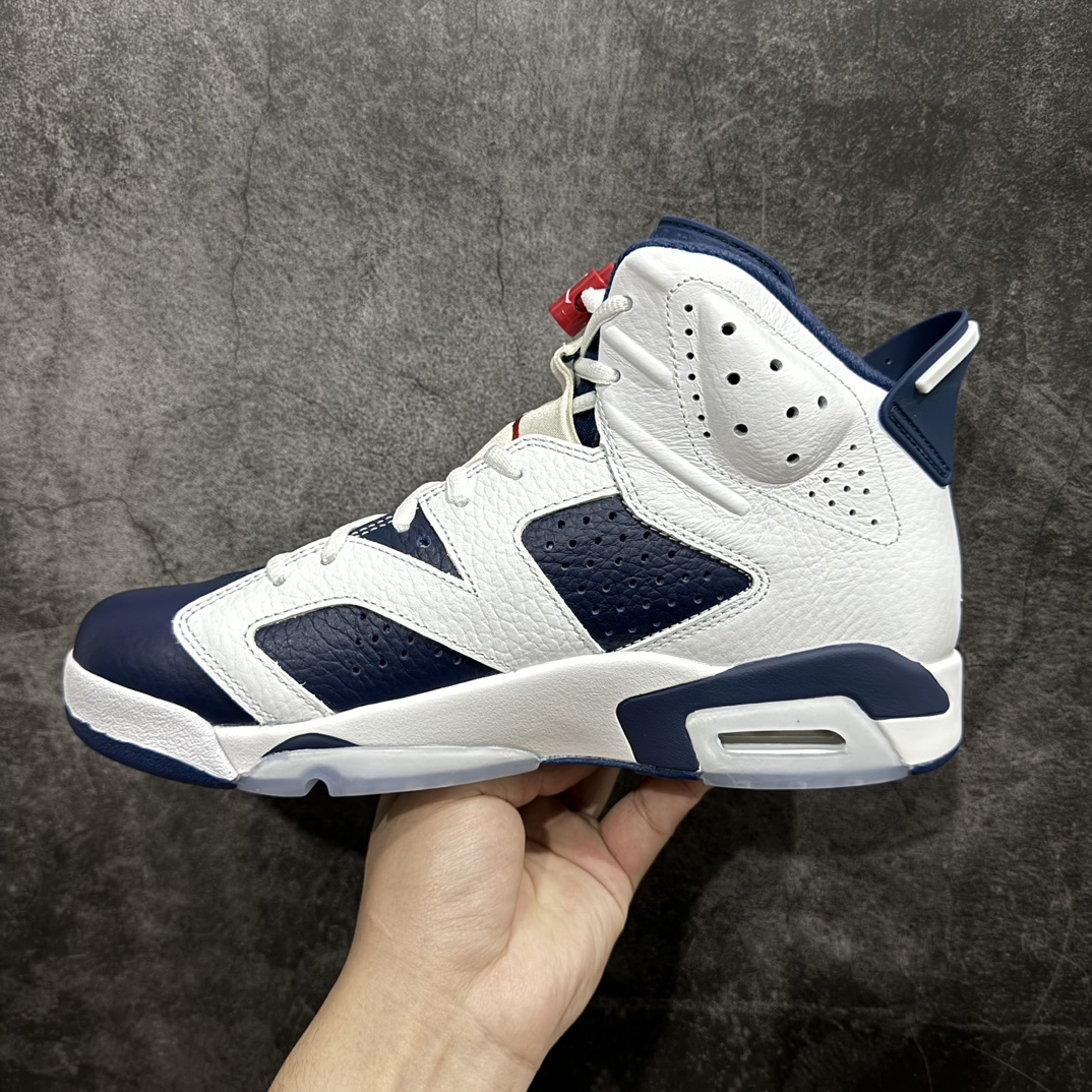 外贸纯原版AirJordanAJ6Retro奥运白蓝384664-130原楦原纸板开发采购原厂皮料原厂定