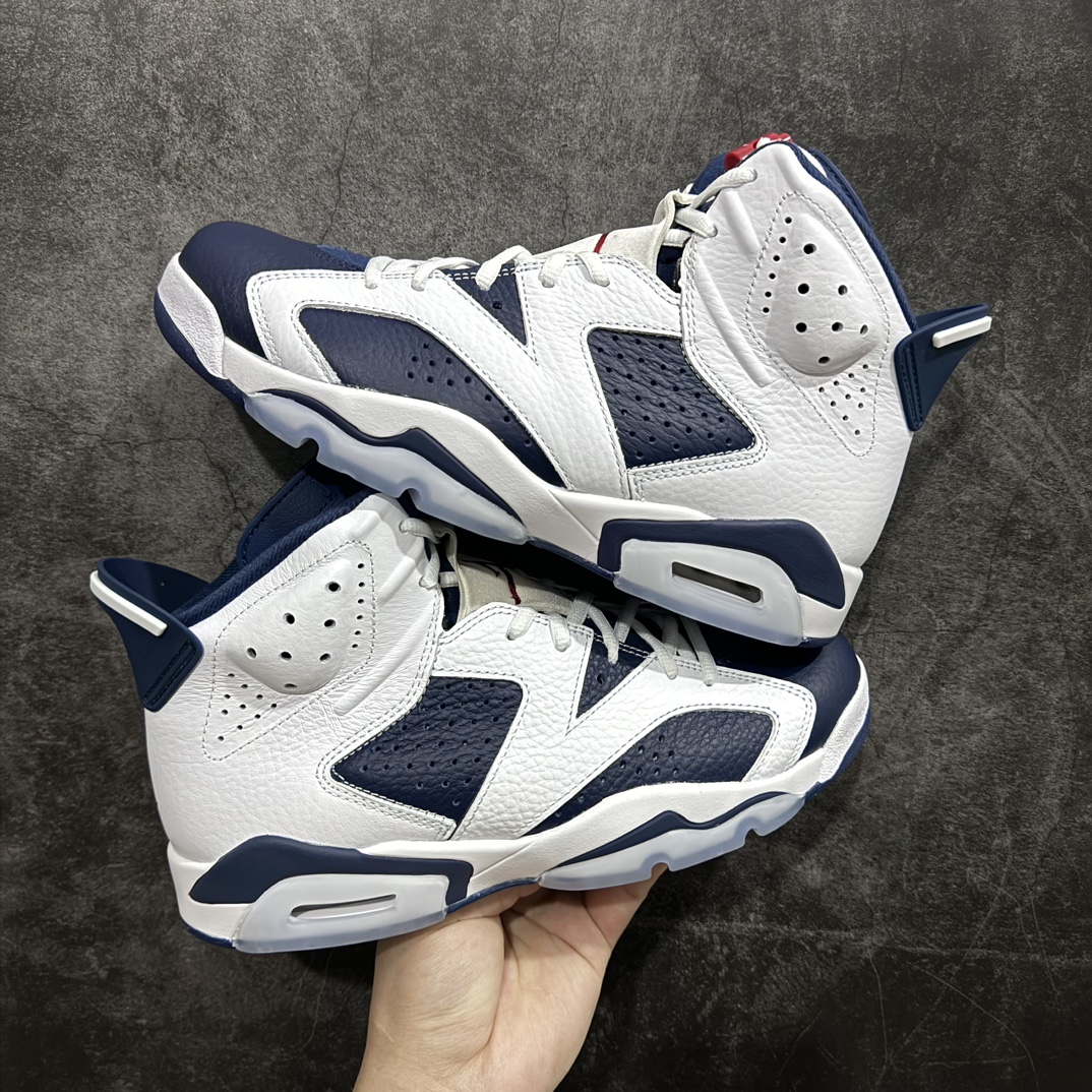 外贸纯原版AirJordanAJ6Retro奥运白蓝384664-130原楦原纸板开发采购原厂皮料原厂定