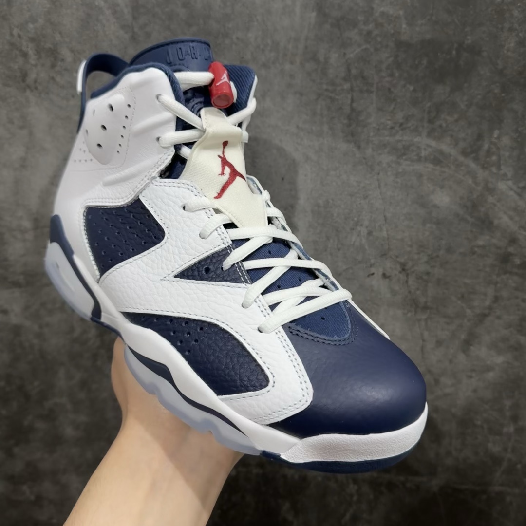 外贸纯原版AirJordanAJ6Retro奥运白蓝384664-130原楦原纸板开发采购原厂皮料原厂定