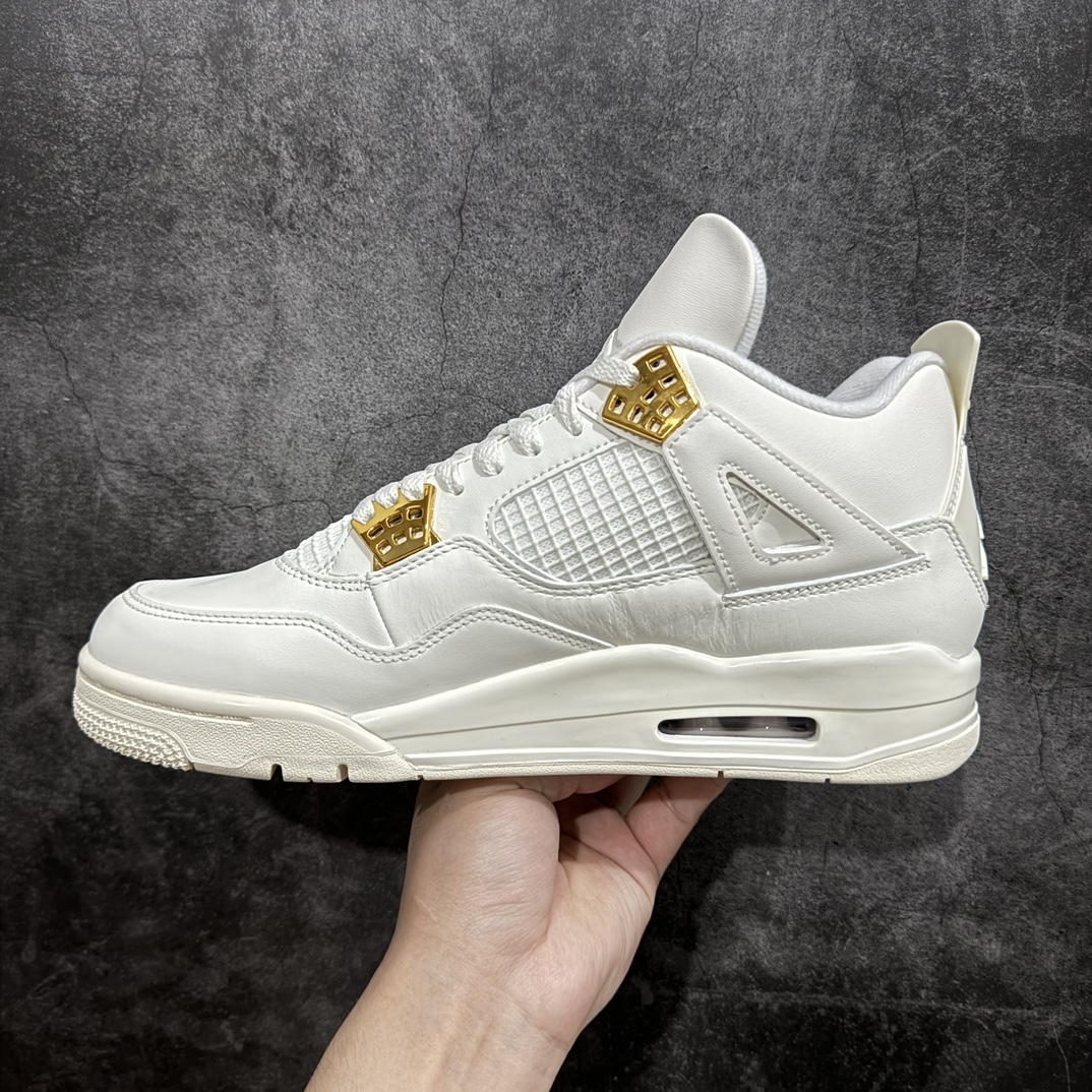 纯原版本AirJordan4“MetallicGold”AJ4米白金扣金属白AQ9129-170第一梯队