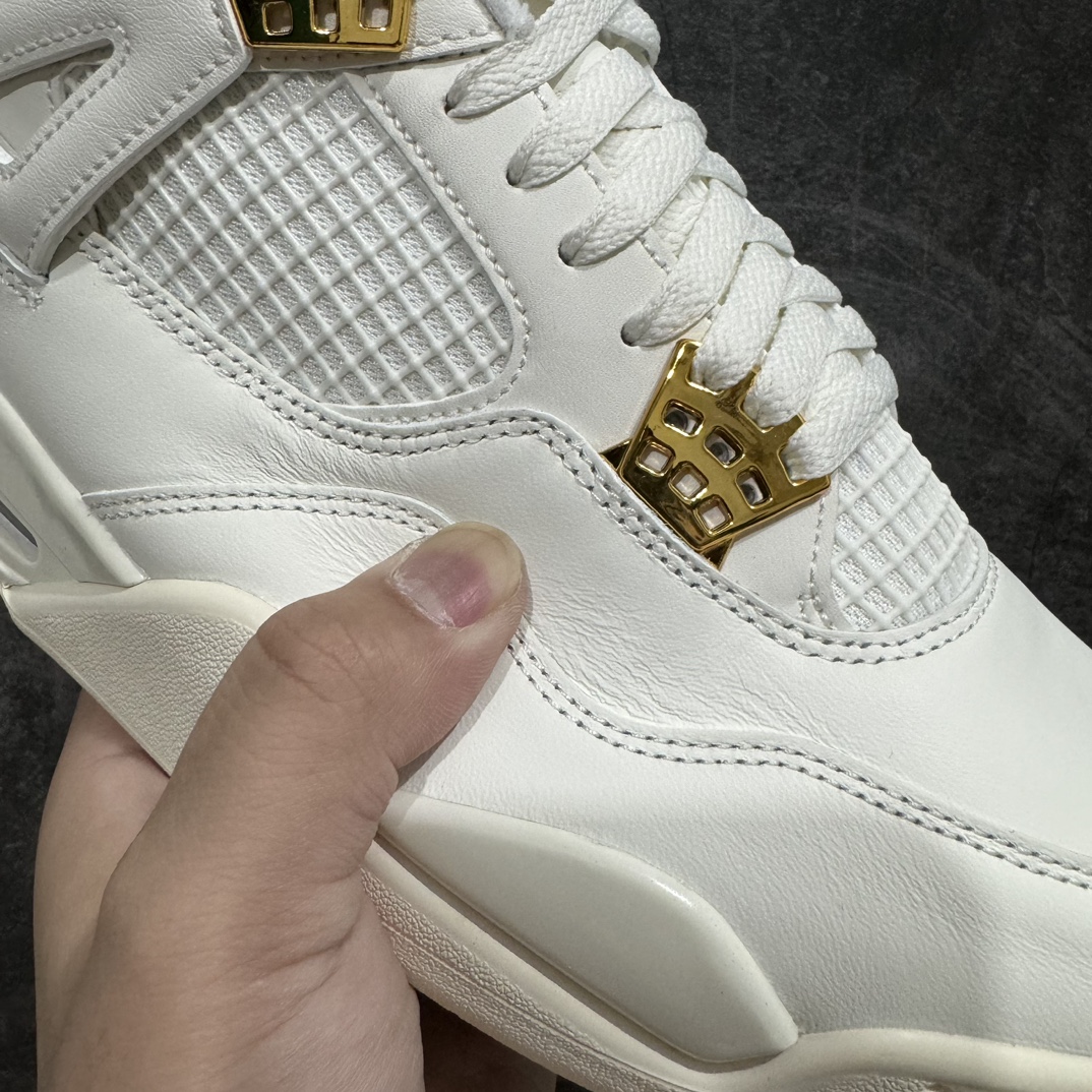 纯原版本AirJordan4“MetallicGold”AJ4米白金扣金属白AQ9129-170第一梯队