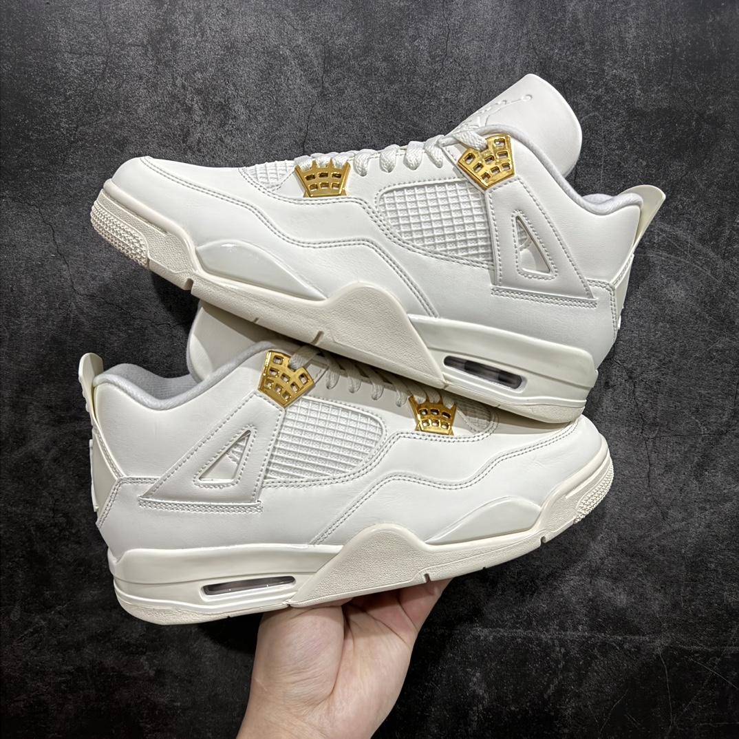 纯原版本AirJordan4“MetallicGold”AJ4米白金扣金属白AQ9129-170第一梯队