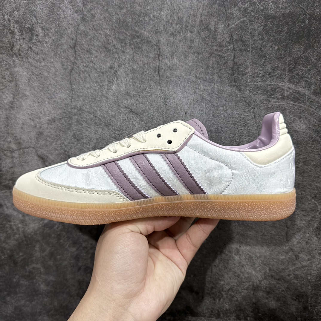 图片[2]-【正确版】阿迪达斯/三叶草Adidas Originals Samba OG桑巴舞系列绅士德训足球风百搭低帮休闲运动板鞋“奶白紫绣花生胶底”IE1417nn男女鞋半码制n升级原楦原纸版数据开发n采用牛巴磨砂革组合牛津提花布鞋面材质n内环保可再生海玻璃鞋垫#外置RB耐磨防滑橡胶大底❗️带你回味最原始的永远经典， 尺码：35⅔ 36 36⅔ 37⅓ 38 38⅔ 39⅓ 40 40⅔ 41⅓ 42 42⅔ 43⅓ 44 44⅔ 45 编码：DZ230250-鞋库