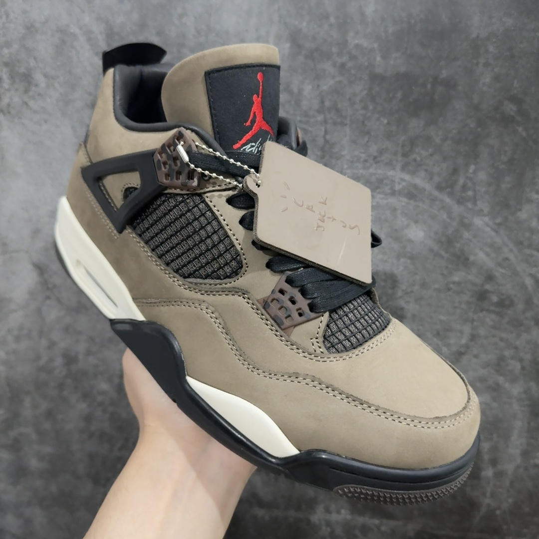 外贸纯原版TravisScottxAirJordanAJ4AJ4-882335TS联名深棕定制配色独家原